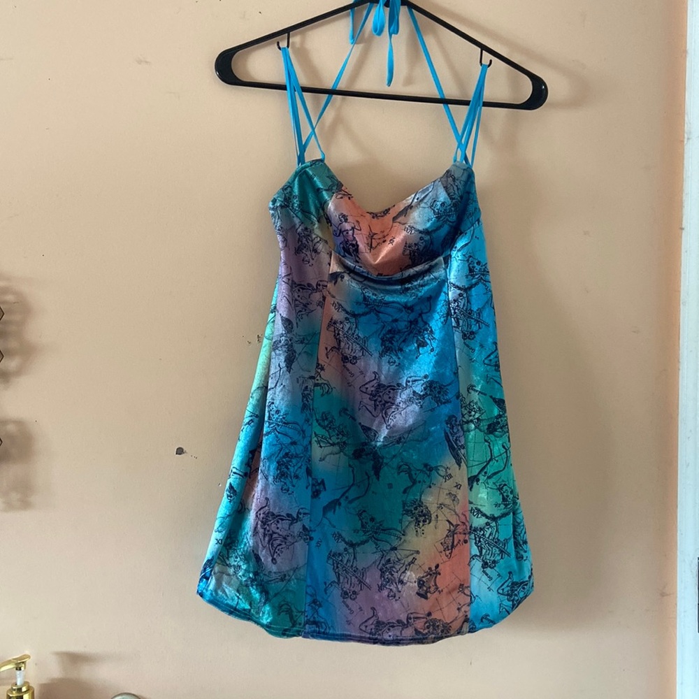 Velvet Urban Outfitters Rainbow Zodiac Sign Mini Dress